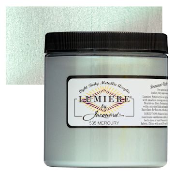 Open in modal - Jacquard Lumiere Acrylic - Mercury, 8 oz Jar and swatch