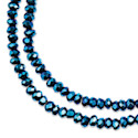 John Bead Crystal Lane Rondelle Bead Strands - Blue, Opaque, Iris