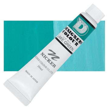 Open in modal - Nicker Designers Color Gouache - Lake Green, 20 ml tube and swatch
