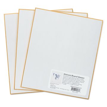 Open in modal - Aitoh Gasen Paper Shikishi Boards - 7" x 8-1/4", Pkg of 3, with packaging label on board