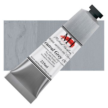 Open in modal - Michael Harding Artists Oil Color - Neutral Gray N7, 225 ml tube and swatch