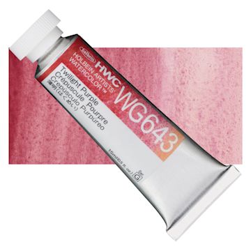 Open in modal - Holbein Artists' Watercolor - Twilight Purple, 15 ml tube and swatch
