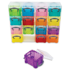 Really Useful Boxes 16-Box Organizer (with one box removed and lid off)