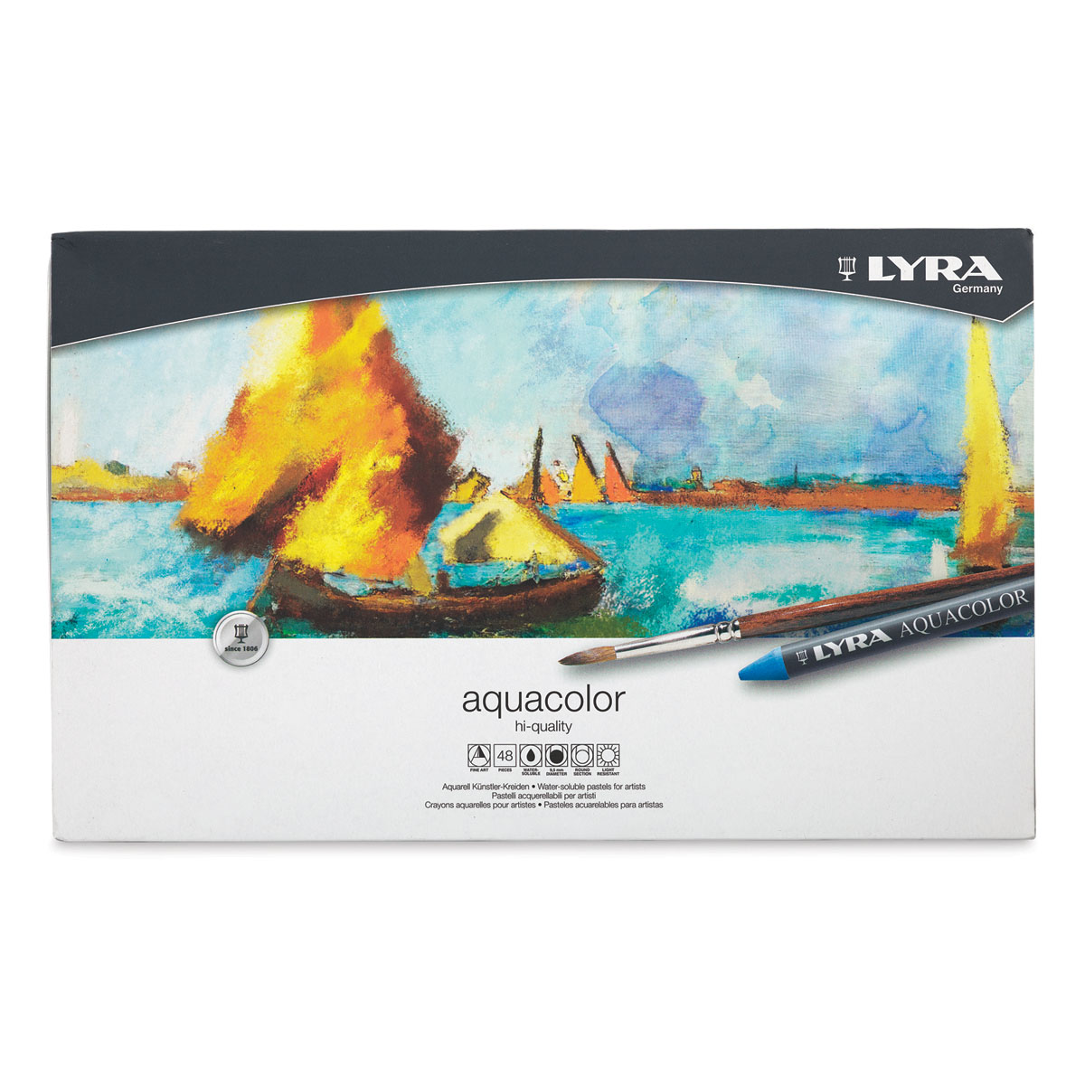 Daler-Rowney Lyra Aquacolor Water-Soluble Wax Crayons Pack of 12