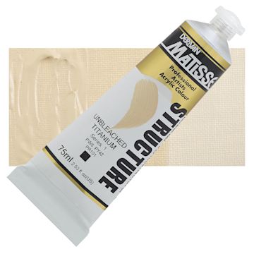 Open in modal - Matisse Structure Paint - Unbleached Titanium, 75 ml tube and swatch