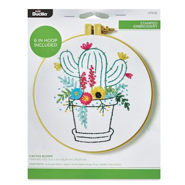 Open in modal - Bucilla Stamped Embroidery Kit - Cactus Bloom front of packaging