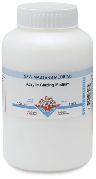 New Masters Acrylic Glazing Mediums - Front view of 1 liter jar