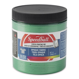 Speedball Opaque Iridescent Screen Printing Ink - Emerald Green, 8 oz Jar