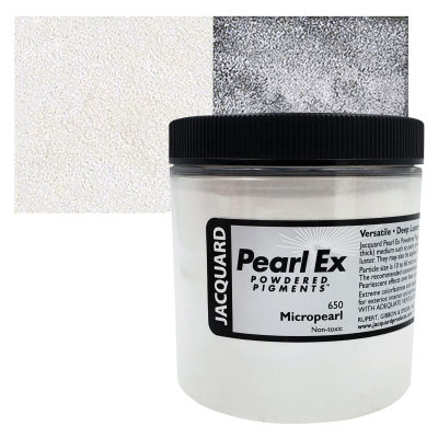 Jacquard Pearl-Ex Pigment - 4 oz, Micropearl, Jar with Swatch