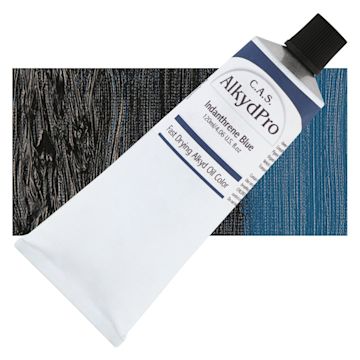 Open in modal - CAS AlkydPro Fast-Drying Alkyd Oil Color - Indanthrene Blue, 120 ml tube and swatch