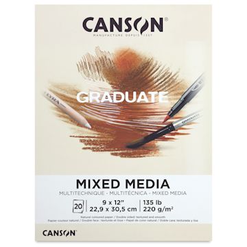 Open in modal - Canson Graduate Toned Mixed Media Pad - Natural, 9" x 12", front cover