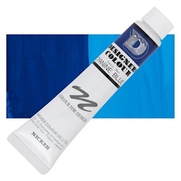 Open in modal - Nicker Designers Color Gouache - Cyanine Blue, 20 ml tube and swatch