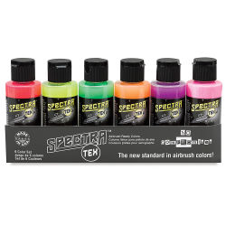 Badger Spectra Tex Airbrush Color - 2 oz, Set of 6, Neon