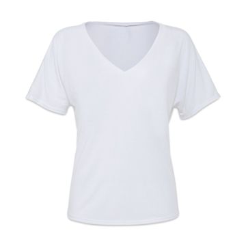 Open in modal - Bella + Canvas Slouchy V-neck T-shirt - White, Small