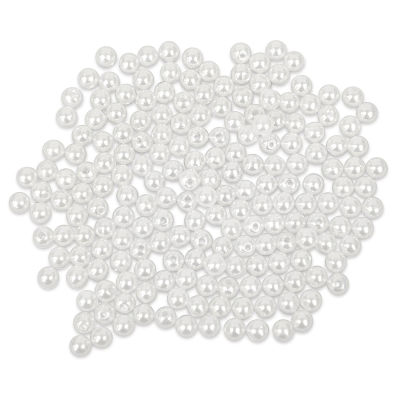 Craft Medley Pearl Acrylic Beads - White, 6 mm, Package of 185