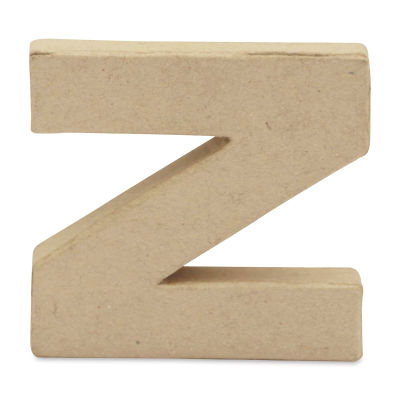 DecoPatch Paper Mache Small Kraft Letter - Z, Lowercase, 3-1/2" W x 3-2/5" H x 1/2" D