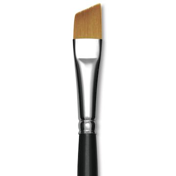 Open in modal - Trekell Synthetic Gold Taklon Brush - Angle, Short Handle, Size 1/2", close-up