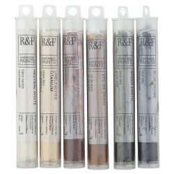 R & F Pigment Sticks-Set of 6 Earth Tones  Inside of Package
