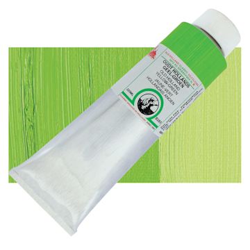 Open in modal - Old Holland Classic Oil Color - Old Holland Yellow Green, 225 ml tube and swatch