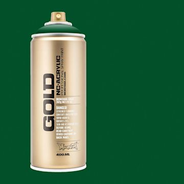 Open in modal - Montana Gold Acrylic Professional Spray Paint - Smaragd Green, 400 ml (Spray can with color swatch)
