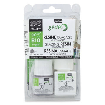 Pebeo Gedeo Bio-Based Resin - Front view of Crystal Glazing Discovery Kit blister package