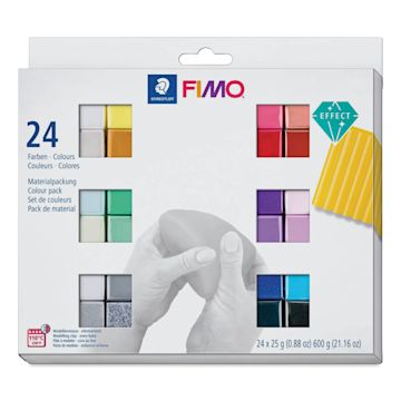 Open in modal - Staedtler Fimo Glitter Effect Polymer Clay - Assorted Colors, Set of 24 - front of packaging