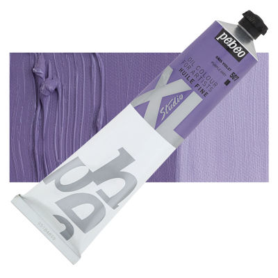 Pebeo XL Studio Oil Color - Purple Grey, 200 ml, Swatch with Tube