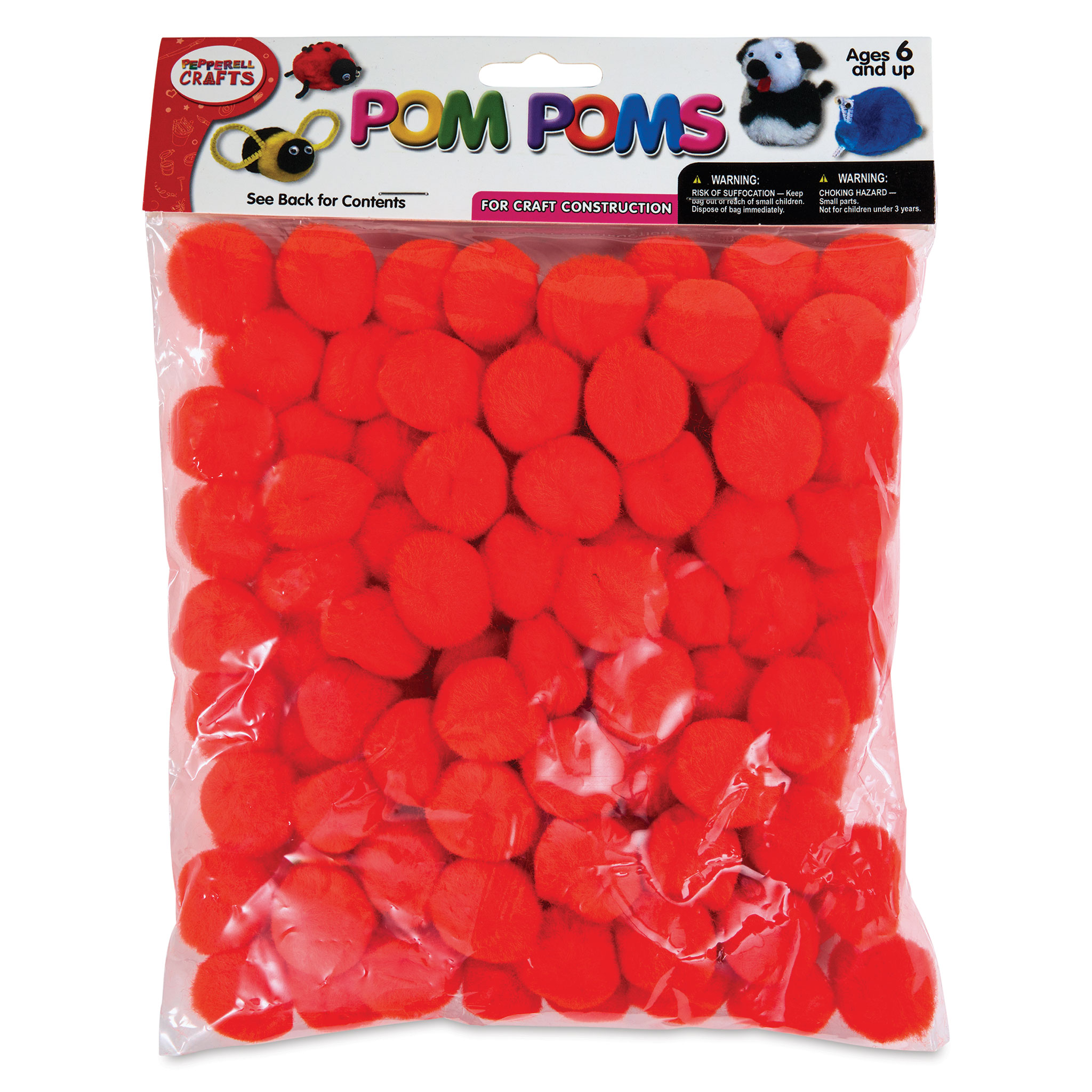 Colorations Pom-Poms, Red - 100 Pieces