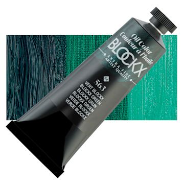 Open in modal - Blockx Artist Oil Color - Blockx Green, 35 ml Tube and swatch