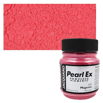 Open in modal - Jacquard Pearl-Ex Pigment - 0.5 oz, Magenta jar and swatch