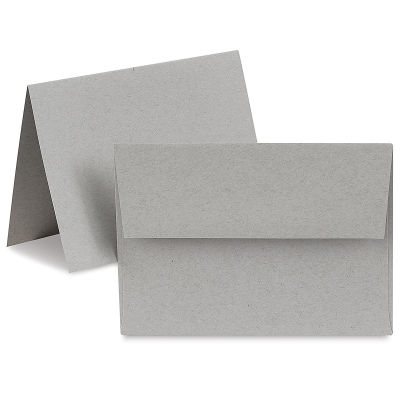 Strathmore 400 Series Toned Cards - Gray Card and Envelope shown upright
