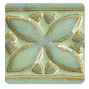 Open in modal - Amaco Potter's Choice Glazes - Textured Turquoise, PC-25. Color sample in light turquoise.