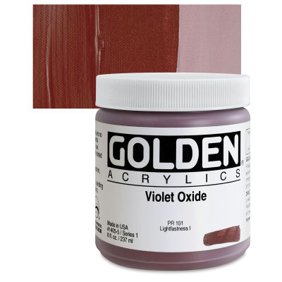 Golden Heavy Body Artist Acrylics - Violet Oxide, 8 oz Jar