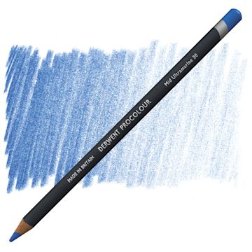 Open in modal - Derwent ProColour Colored Pencil - Mid Ultramarine pencil and swatch