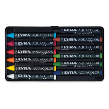 Lyra Aquacolor Crayon Set - Assorted Colors, Water-Soluble, Set of 12
