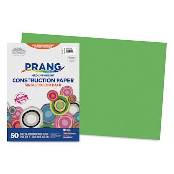 Open in modal - Prang Medium Weight Construction Paper - Bright Green, 12" x 18", Pkg of 50 Sheets