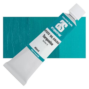 Open in modal - Art Spectrum Artists' Oil Paint - Turquoise, 40 ml tube and swatch