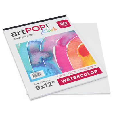 artPOP! Kids Watercolor Pad - 9" x 12" (Two pads, one showing cover and the other showing a sheet)