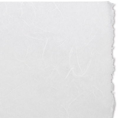 Unryu Paper - Full sheet of White sheet showing deckle edges and overall texture