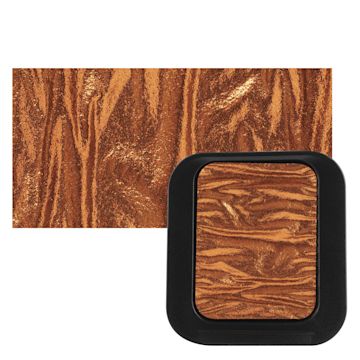 Open in modal - Finetec Artist Mica Watercolor - Orange Copper pan and swatch