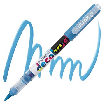 Open in modal - Karin Pigment Decobrush Marker - Aegean marker and swatch
