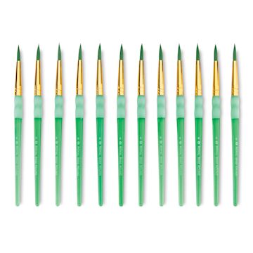 Open in modal - Big Kid's Choice Lil' Grippers Synthetic Brushes - Round, Size 6, Pkg of 12, laid out