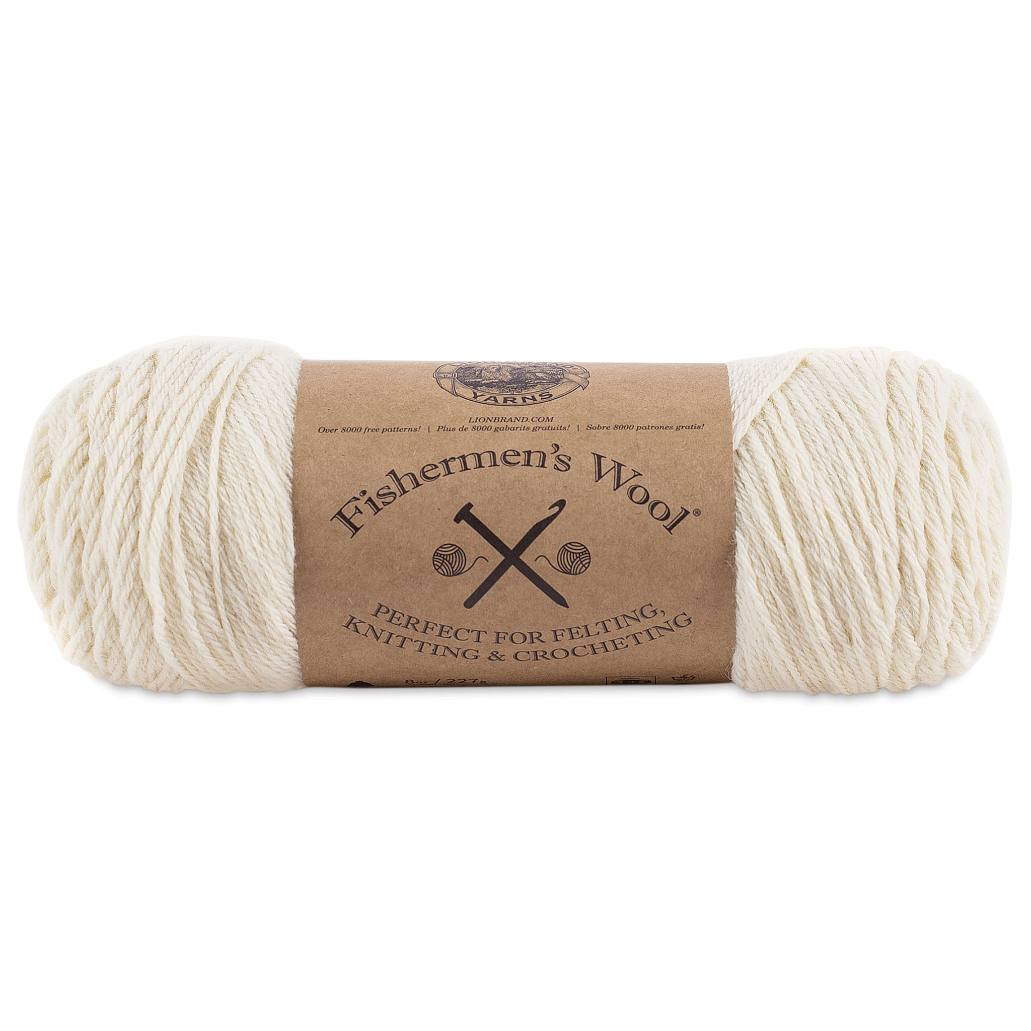 LION BRAND Fishermen's Wool Yarn Nature's Brown