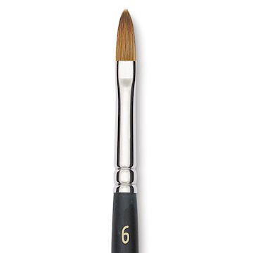 Open in modal - Blick Masterstroke Finest Red Sable Brush - Filbert, Size 6, Short Handle close-up
