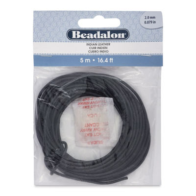 Beadalon Leather Cord - 2 mm x 5 meters, Black