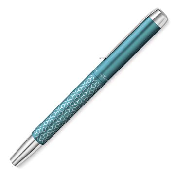 Open in modal - Pelikan Pura Rollerball Pen - Turquoise with cap on