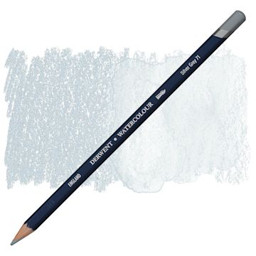 Open in modal - Derwent Watercolor Pencil - Silver Gray pencil and swatch