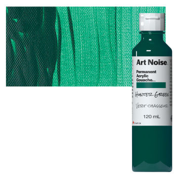 Tri-Art Art Noise Permanent Acrylic Gouache - Hunter Green, 120 ml, Bottle with swatch