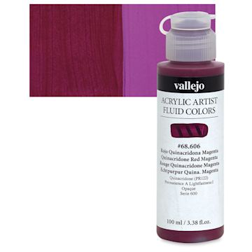 Open in modal - Vallejo Fluid Acrylic - Quinacridone Red Magenta, 100 ml and swatch