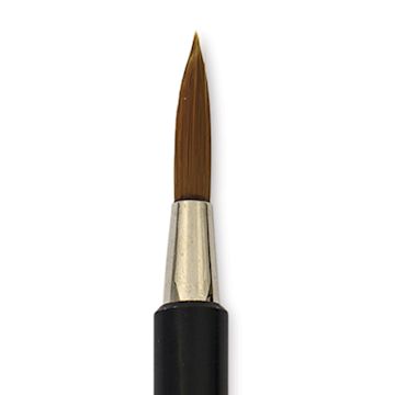 Open in modal - Yasutomo Fusion Synthetic Brush - Round, Short Handle, Size 3, close-up